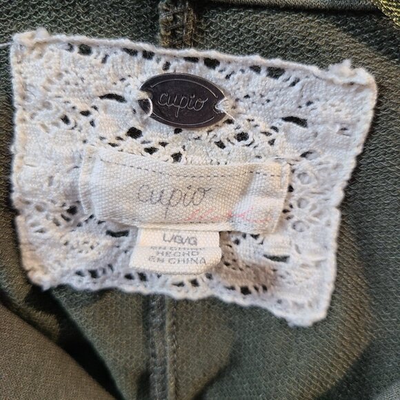 Cupio Green Lightweight Sweatshirt Size Large Long Sleeve Pullover Top - Picture 5 of 8